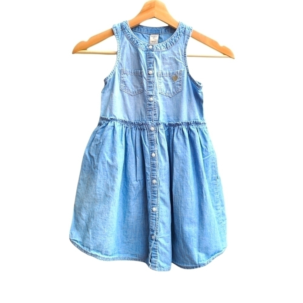 Oshkosh B'gosh Light-weight Whitewashed Denim Dress, Blue, Farmhouse, Size 6